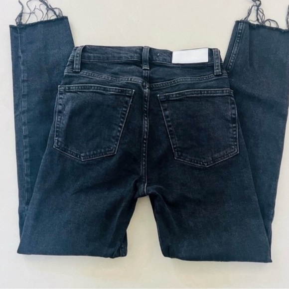 Re/Done Faded Stone Black Button Fly High Rise Skinny Jeans 26 - Picture 4 of 4